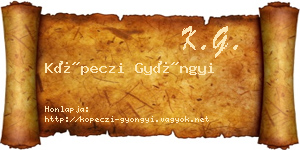 Köpeczi Gyöngyi névjegykártya