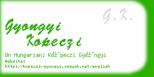gyongyi kopeczi business card